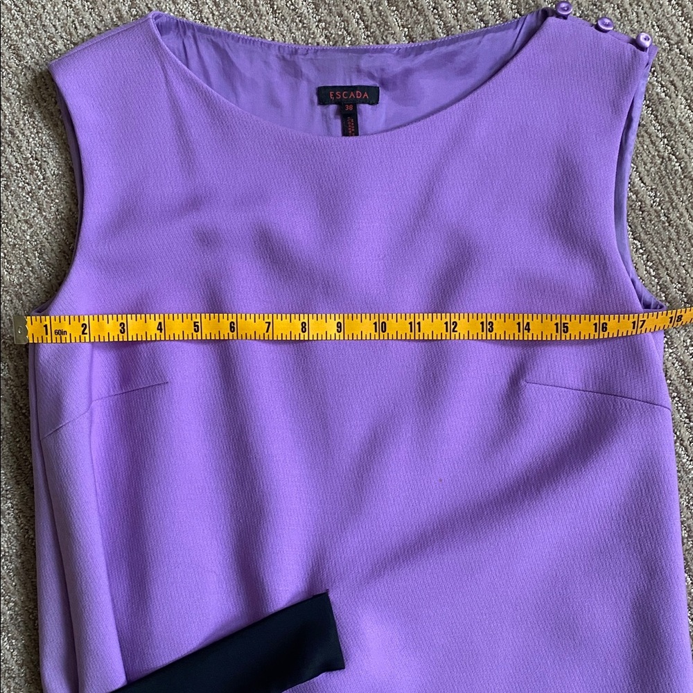 Escada Wool Lilac Purple and Black Sheath Dress - Picture 12 of 17